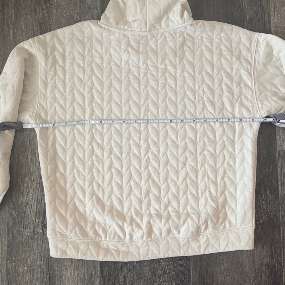 Girl’s Off-white Textured Pullover Hoodie Size Large - Picture 5 of 6